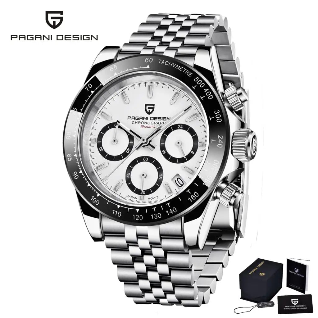 PAGANI Design Chronograph Quartz Watches Sports Sapphire Stainless Steel Waterproof watch for Men Reloj Hombre PD166