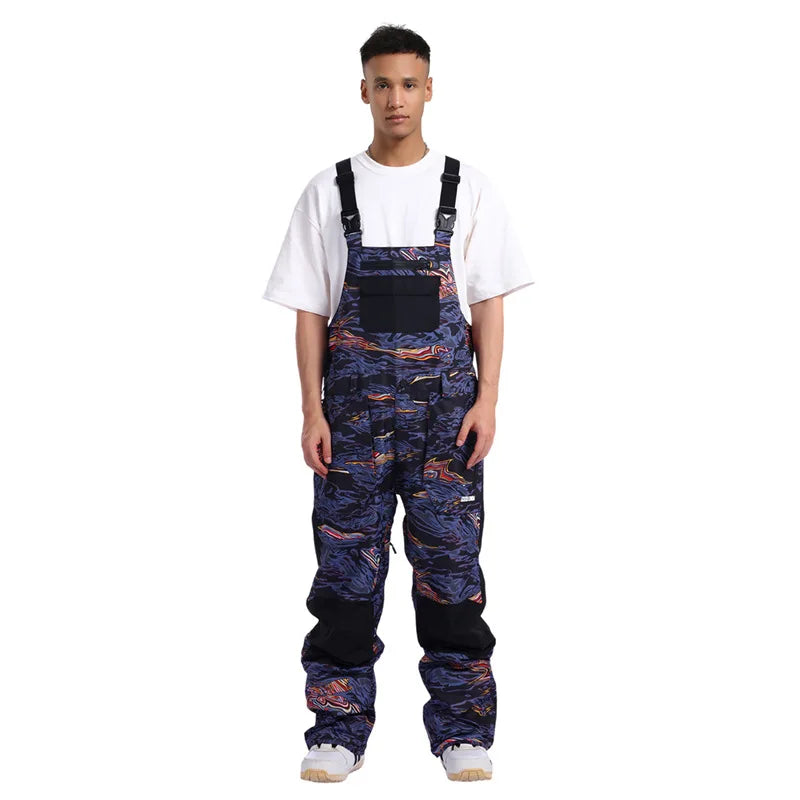 GsouSnow-traje de nieve impermeable para hombre, pantalones de esquí a prueba de viento, traje transpirable de una pieza, protección de cintura grande y Leggings