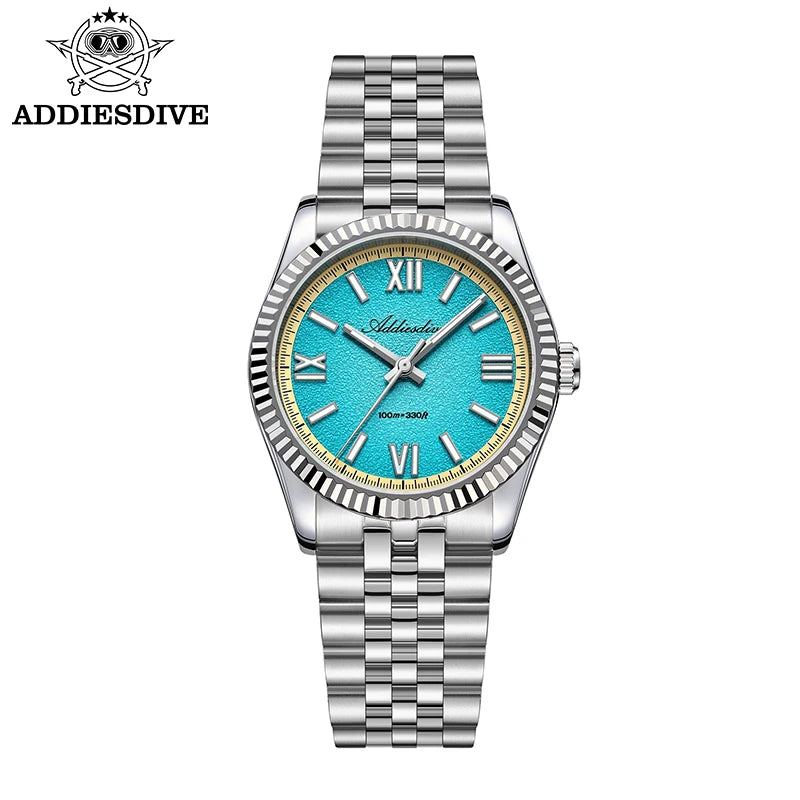 ADDIESDIVE Nuevo reloj de cuarzo para hombre de 36 mm, cristal de zafiro, reloj de buceo sumergible 100 m, reloj deportivo con luminiscencia ultrabrillante BWG9
