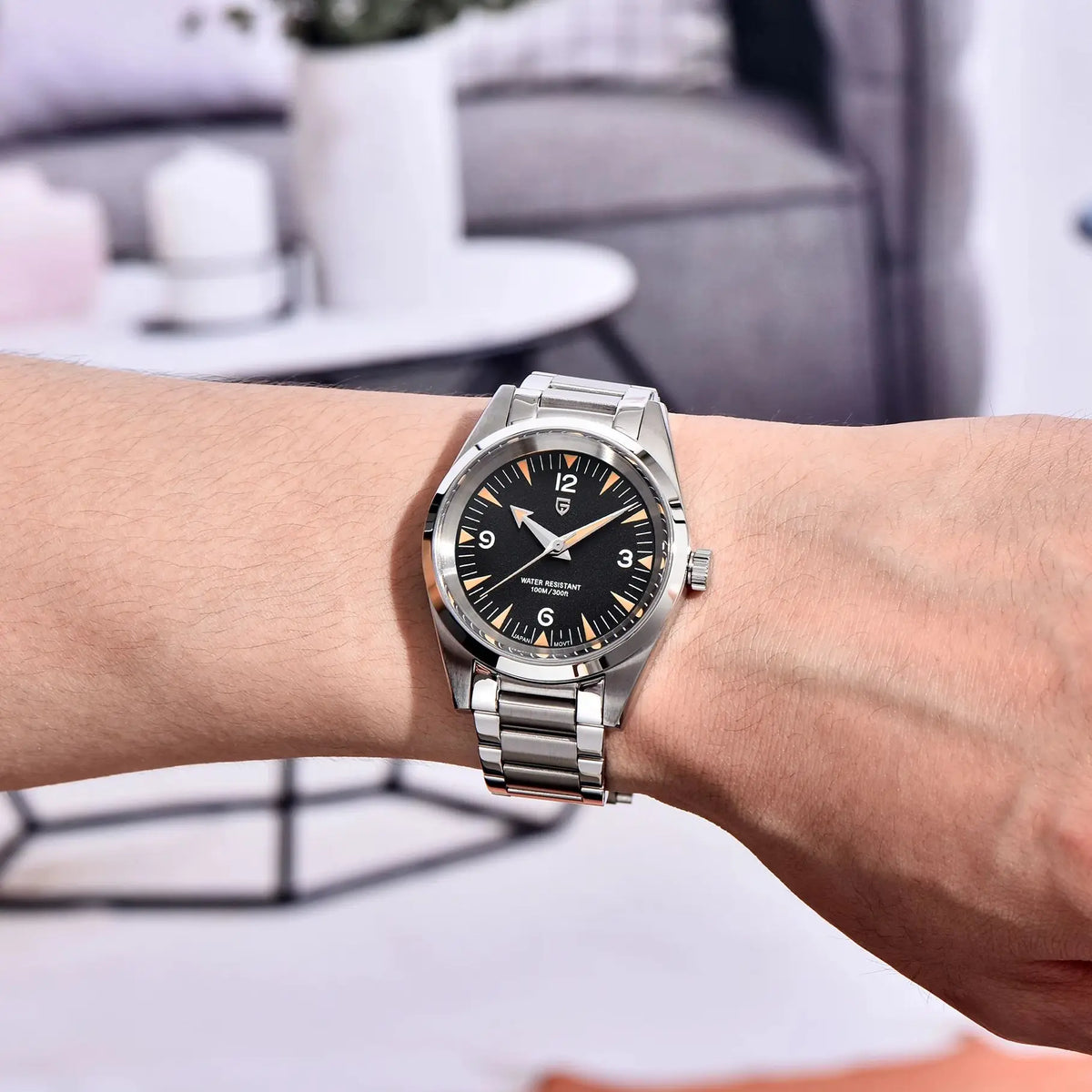 Reloj PAGANI DESIGN PD1793 2025, 38 mm, movimiento de cuarzo VH31, cristal de zafiro, acero inoxidable, resistente al agua 100 m, reloj casual