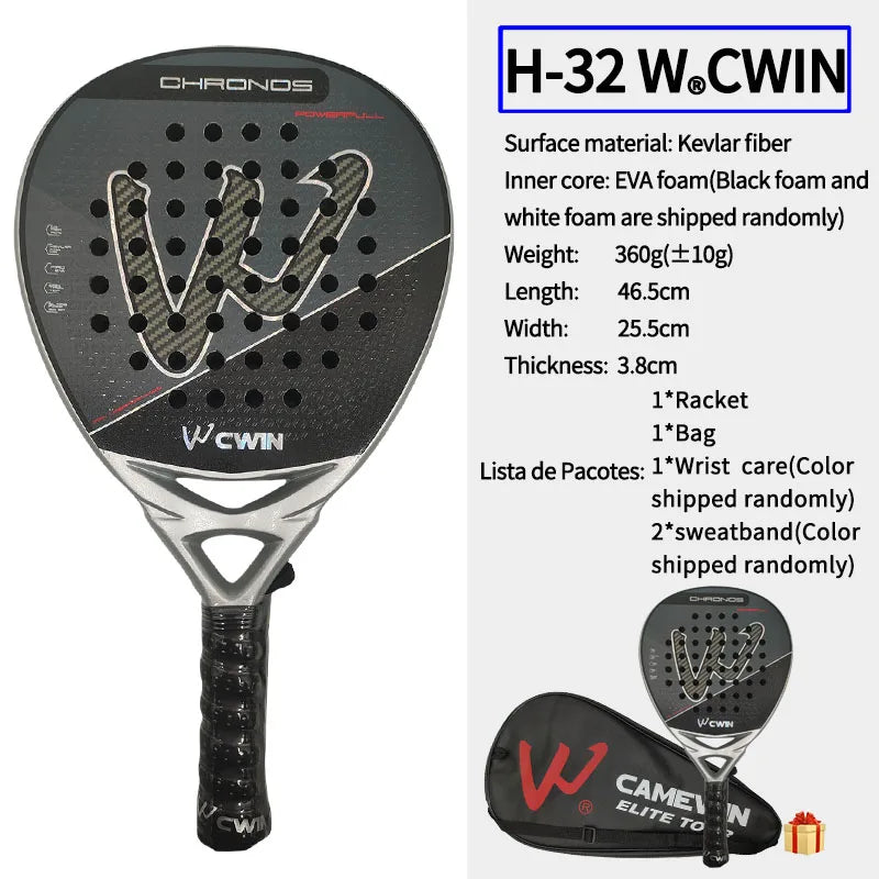 La nueva raqueta de Padel de fibra de Kevlar, raqueta de Padel de EVA con núcleo de espuma viscoelástica elástica, raqueta de tenis, raqueta de Padel de fibra de Kevlar CAMEWIN