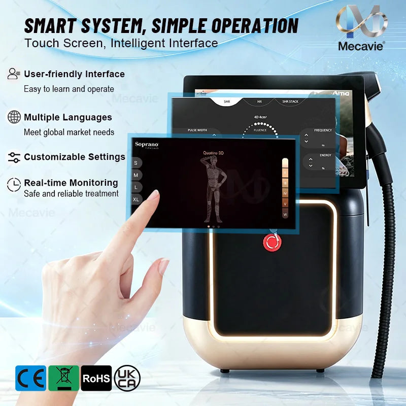 Dispositivo de Depilación Láser de Diodo de 5000W para Eliminación de Tatuajes, 6 Longitudes de Onda 755 808 810 830 940 1064nm y Depilación Permanente