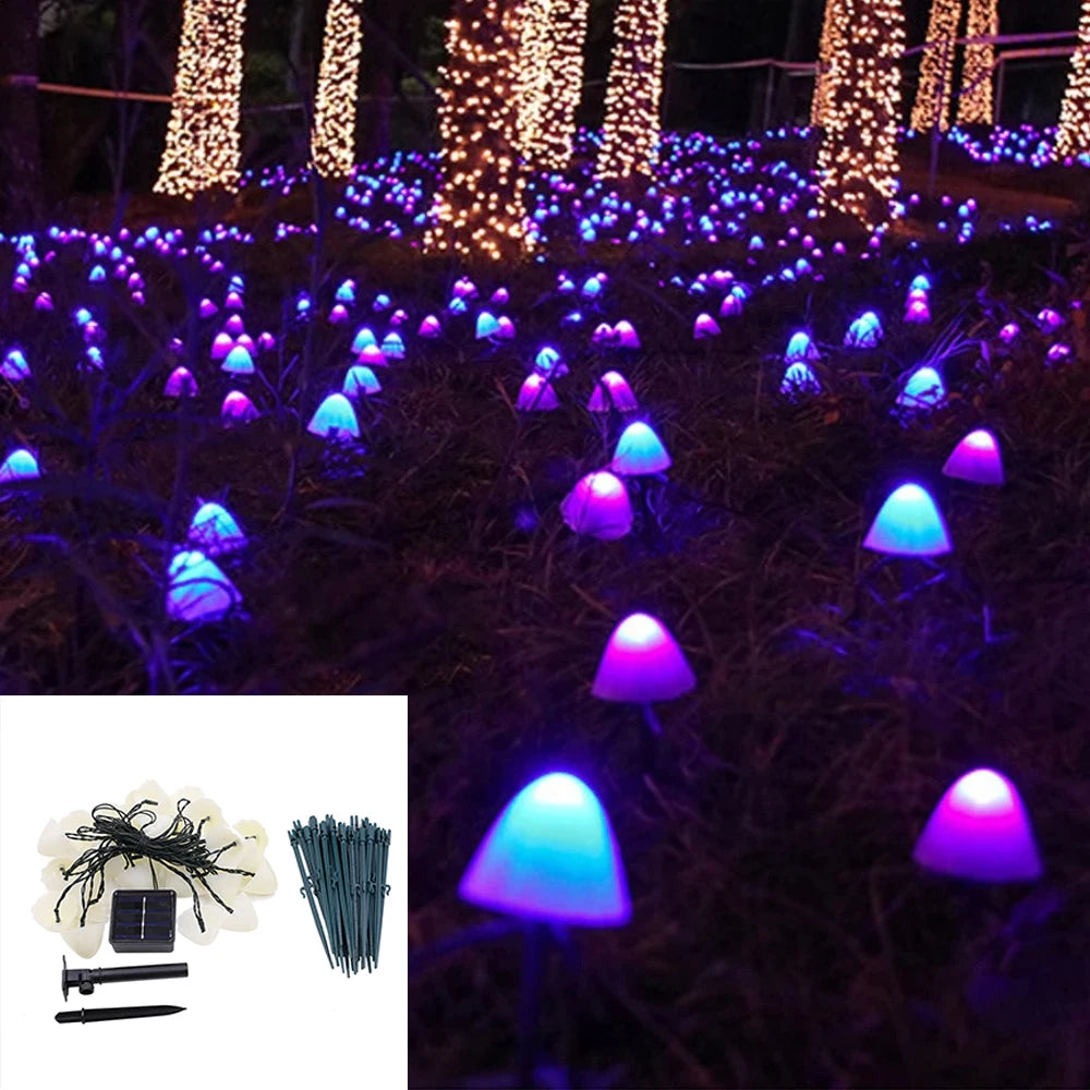 Luces solares de setas, pasarela alimentada por energía Solar, farola impermeable para exteriores, estaca de Patio, cadena de paisaje, camino Led, Patio, suelo