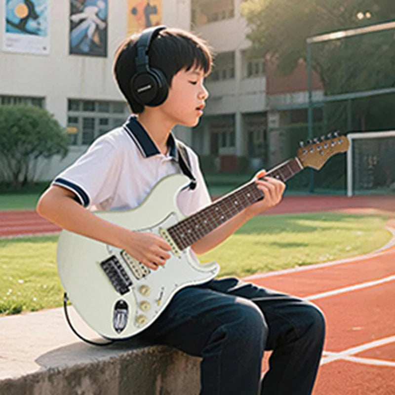 Guitarra Eléctrica para Niños de 36 Pulgadas, Guitarra Eléctrica de Práctica para Principiantes, Guitarra con Mástil de Madera Carbonizada, Instrumentos de Nivel Inicial