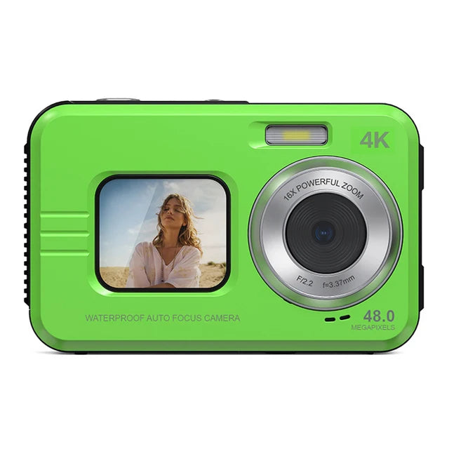 Cámara de vídeo de 2,7 pulgadas, 48 MP, resistente al agua, cámara de alta definición 2,7 K, pantalla Dual, Zoom 16X para deportes al aire libre, cámara Digital de buceo