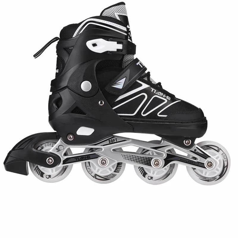 Flash-zapatos de patinaje en línea para adultos, patines profesionales de 4 ruedas, zapatillas de deporte de tamaño ajustable, práctica de patinaje al aire libre para niños