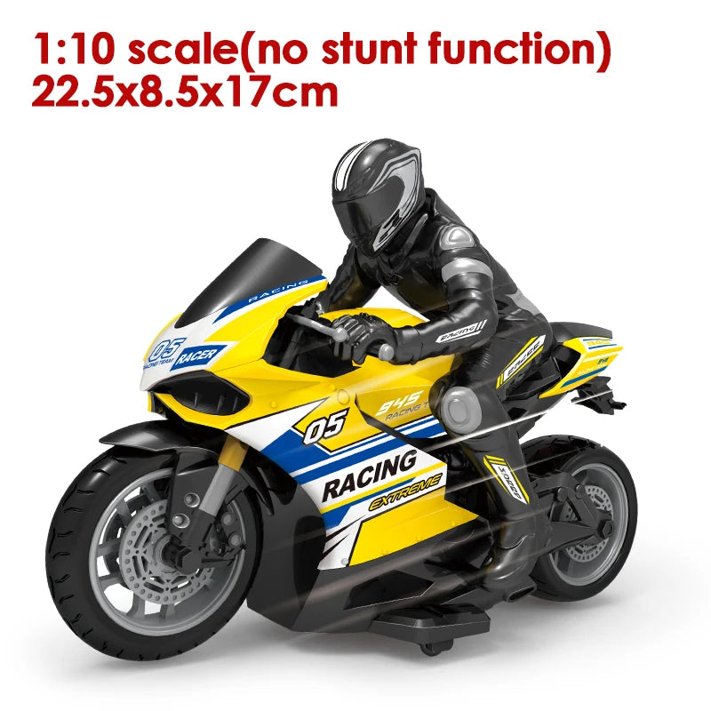 Motocicleta RC 1:6 1:10, coche RC con motor eléctrico, motocicleta de carreras de alta velocidad de 4 canales, coche de deriva, regalo de Navidad para niños