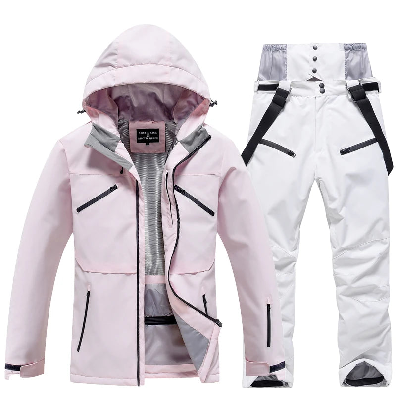 Conjunto de traje de esquí impermeable para hombre y mujer, traje de nieve, conjunto de chaqueta y pantalón de esquí, ropa de exterior, snowboard, en general