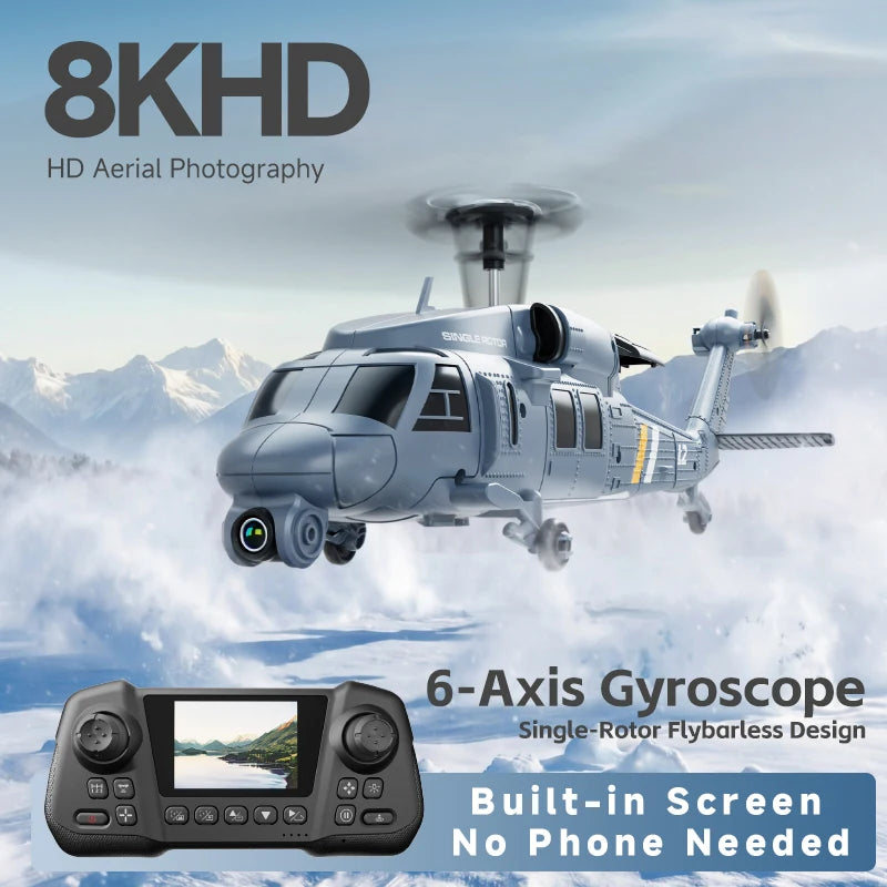 Nuevo Helicóptero RC L2 con Giroscopio de 6 Ejes, Cámara 8k, Mantenimiento de Altitud, Flujo Óptico, Control Remoto, Juguetes RC para Niños y Adultos