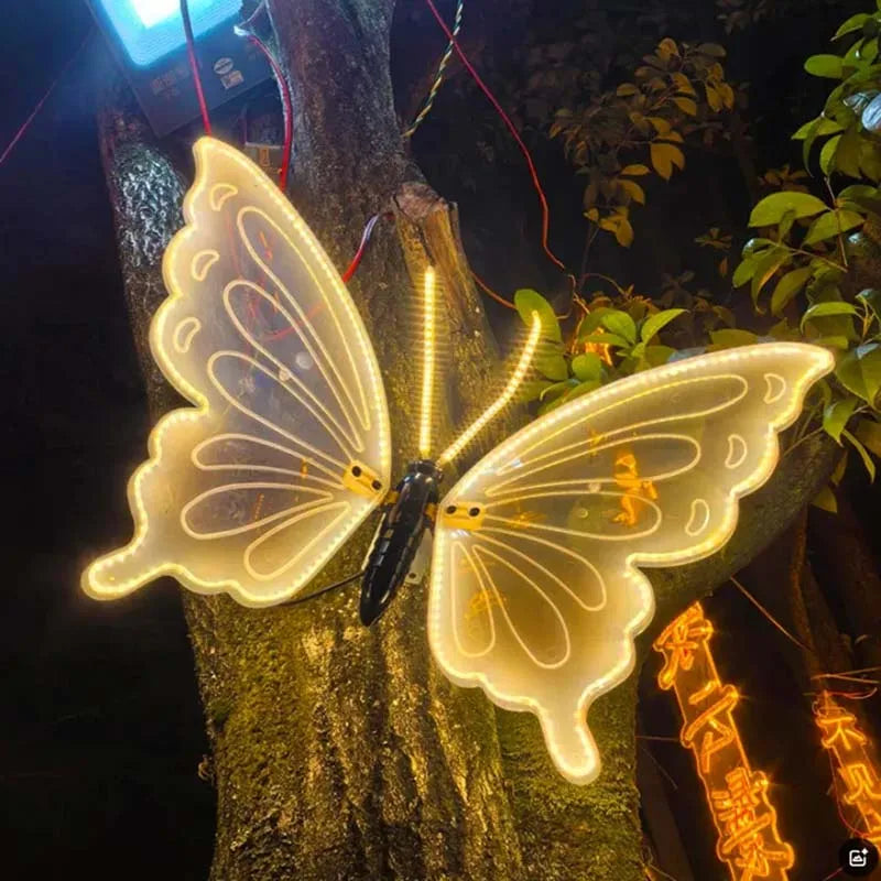Lámpara de mariposa luminosa LED para exteriores, decoración de bodas, fiestas de vacaciones, jardín, patio, iluminación decorativa navideña