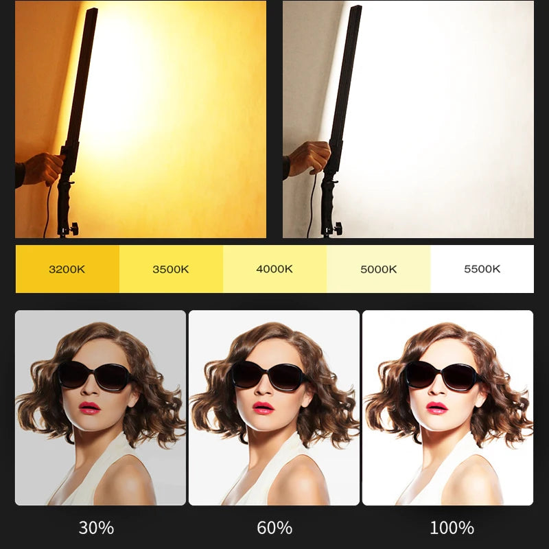 Panel de luz LED para estudio fotográfico, lámpara de relleno de vídeo de 3200-5600K, iluminación de fotografía con trípode para transmisión en vivo, Youtube, Tiktok, Volg