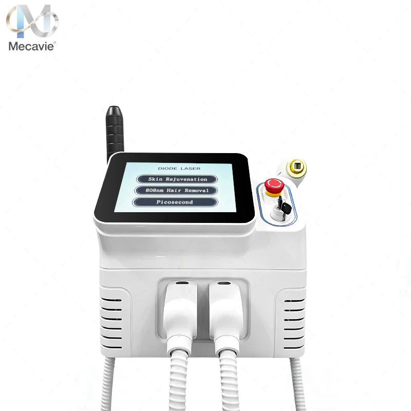 Máquina Láser de Picosegundos 2 en 1 de 808nm, Depilación Láser Diodo Indolora con Enfriamiento, Eliminación de Tatuajes con Láser de Picosegundos de 4 Longitudes de Onda