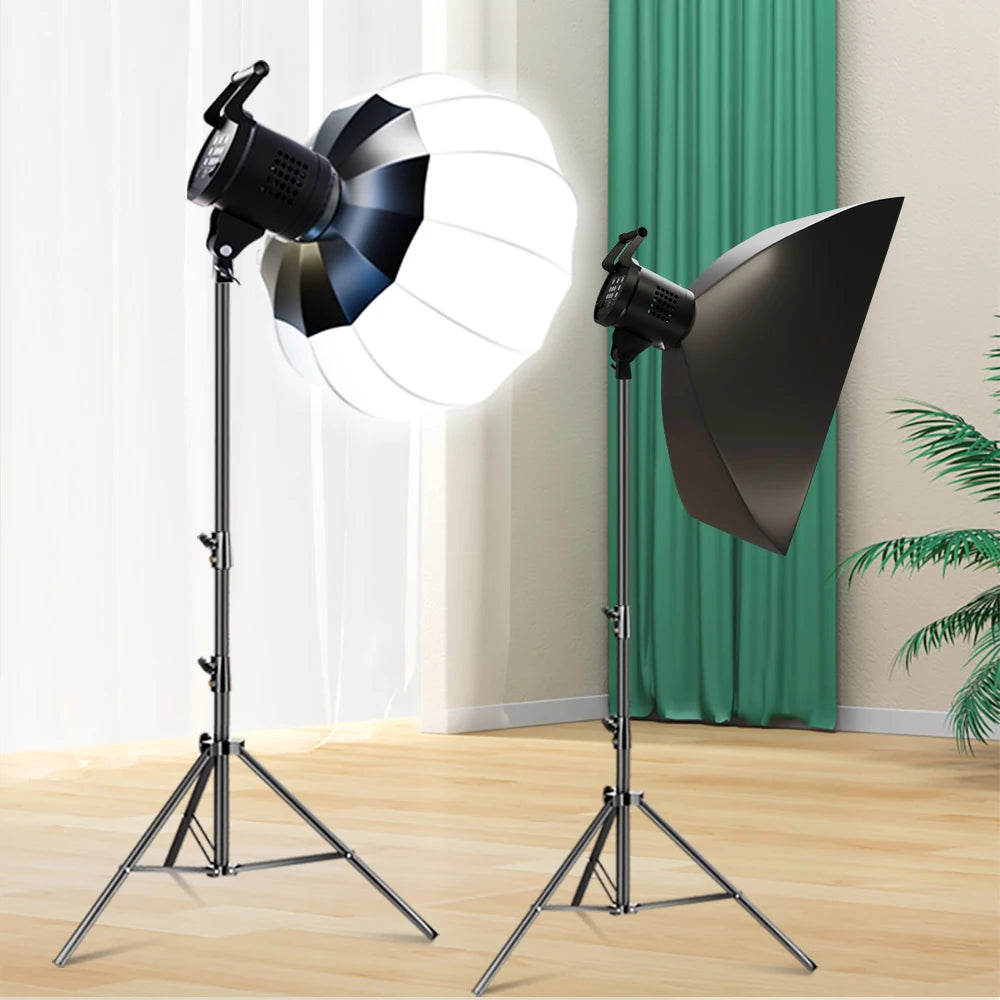 Lámpara LED de estudio para fotografía de 135 W, con sistema Bowens, para iluminación de video, con luz natural y flash para retratos, accesorios de estudio, 3000-6000 K, 3 colores.
