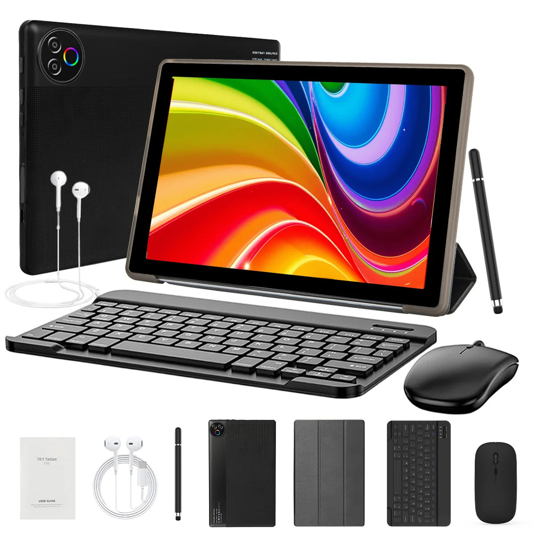 Tableta KB1001L de 10.1 pulgadas con Android 16, RAM máxima de 24GB (3GB+21GB), ROM de 64GB, CPU A333 de 5 núcleos, pantalla táctil HD IPS de 800*1280, batería de 6000mAh, cámara dual de 5MP+8MP, WiFi 6, Widevine L1, des