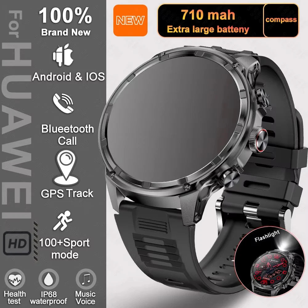 Reloj inteligente con GPS para hombre, compatible con Android e iOS, pantalla AMOLED Ultra HD de 1,85 pulgadas, batería de 710 mAh, llamadas Bluetooth, smartwatch, novedad 2026
