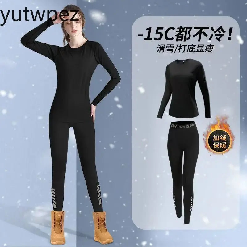 Conjunto de Ropa Interior Térmica para Esquí, 2 Piezas, Traje Ajustado para Snowboard, Protección contra el Frío Invernal, Elástico y Transpirable