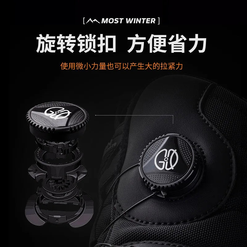 Botas de Nieve Cálidas para Hombre, Botas de Algodón Grueso, Impermeables y Antideslizantes para Esquí al Aire Libre