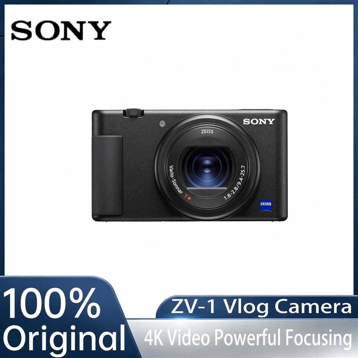 Cámara de Vlogging 4K SONY ZV-1 Original 270 °   Pantalla LCD Inclinable de 20.1 Megapíxeles, Cámara Gran Angular con Enfoque Potente para Paisajes