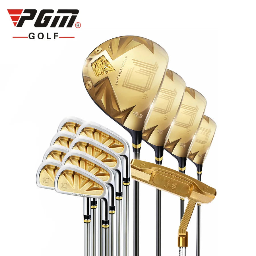 Juego de palos de golf profesionales dorados PGM, edición de 10 años.