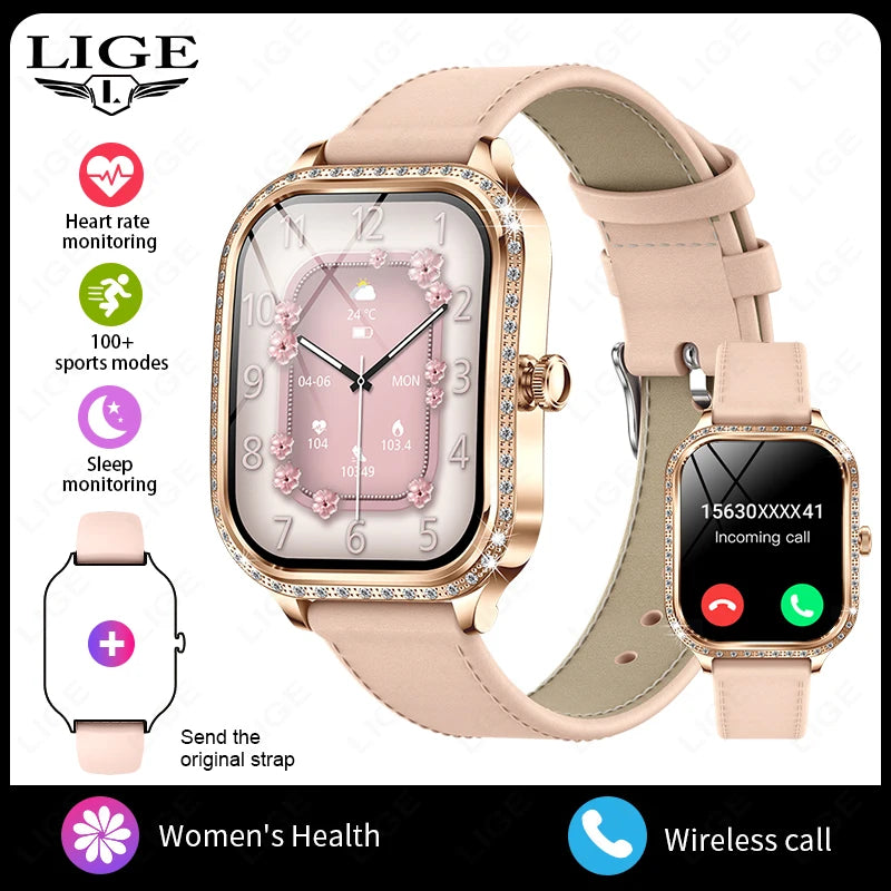 New Smart Watch For Women Gifts 1.75" HD Display Heart Rate Sport Fitness IP68 Waterproof Bluetooth Call Ladies Gift Smartwatch