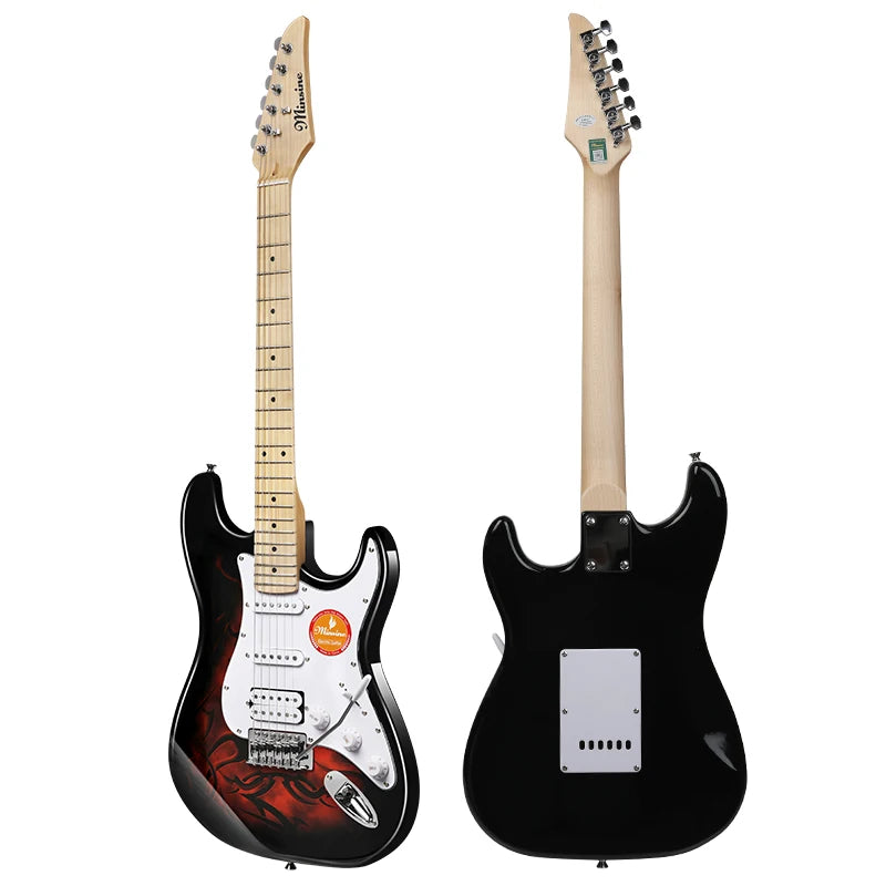 Guitarra Eléctrica MS-100 Estilo ST de 6 Cuerdas y 22 Trastes, Cuerpo de Madera de Álamo, Diapasón de Arce Canadiense, Instrumento Musical Profesional