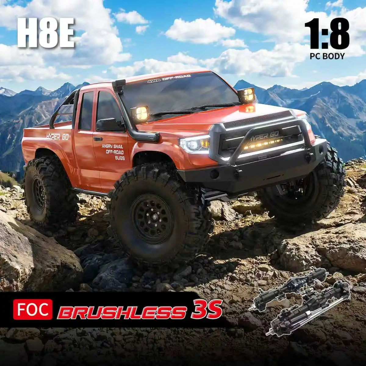 NUEVO Hyper Go MJX H8E, Camioneta Todoterreno RC sin Escobillas a Escala 1/8, 8 Canales, Control Remoto 2.4G, Servo de 35KG, Vehículo de Hobby, Regalos para Adultos