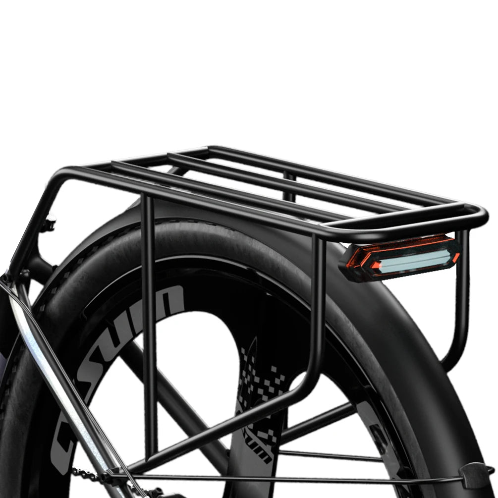 Bicicleta de montaña eléctrica para adultos Cysum M520 de 29", motor potente de 500 W, batería de 48 V y 15 Ah, bicicleta eléctrica con casete de 7 velocidades, pantalla LCD inteligente y portaequipajes trasero