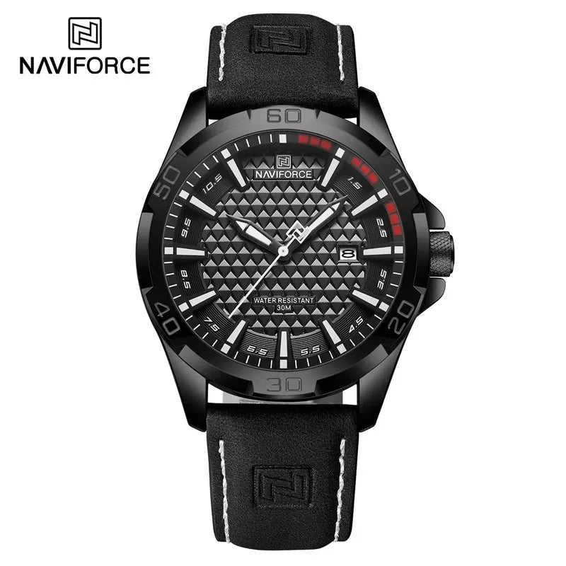 Reloj de pulsera para hombre NAVIFORCE de alta calidad, popular, de cuarzo, estilo casual, deportivo, de lujo, para negocios, con correa de piel