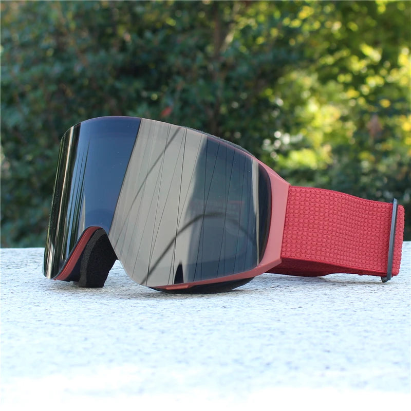 Cubierta abatible magnética, gafas de esquí antiniebla de doble capa, gafas de Snowboard, gafas para motos de nieve, protección óptica para deportes al aire libre