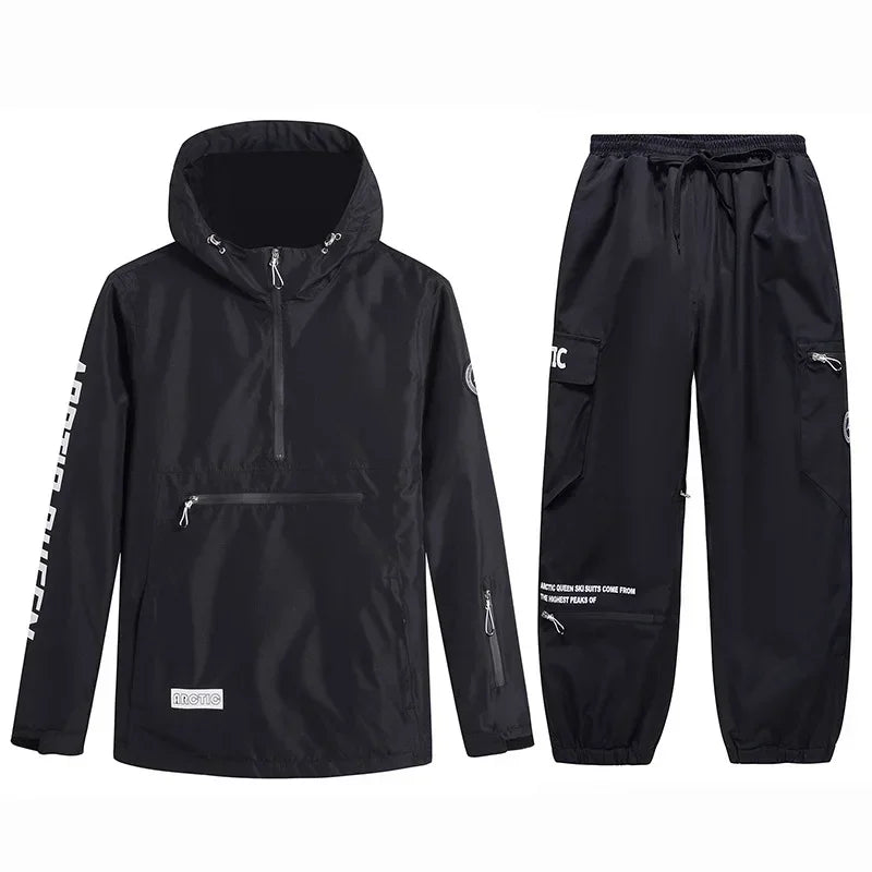 Conjuntos de Trajes de Nieve para Hombre y Mujer, Ropa de Snowboard, Ropa de Invierno para Exteriores, Sudadera con Capucha, Traje Impermeable, Chaqueta de Esquí + Pantalones