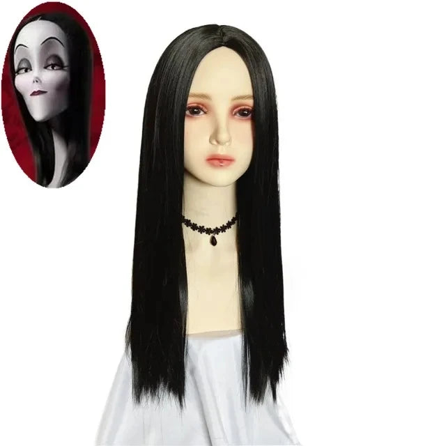 Disfraz de Morticia Addams para Cosplay, Vestido de Halloween, Traje de Carnaval para Adultos, Abrigo, Camisa, Pantalón, Corbata, Uniforme de Fiesta