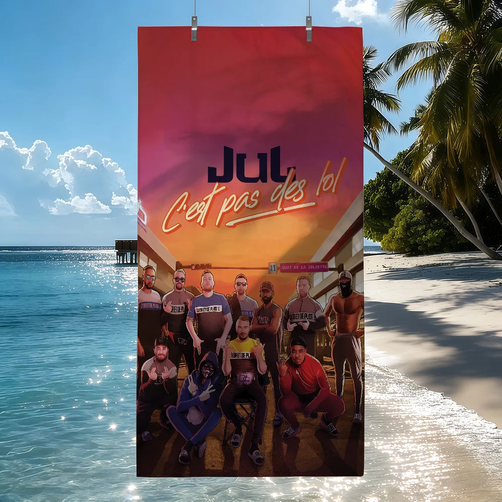 Toalla de la rapera francesa Jul D&P a vie para natación, yoga, gimnasio, secado rápido, suave y agradable para la piel, toallas de playa para todas las estaciones