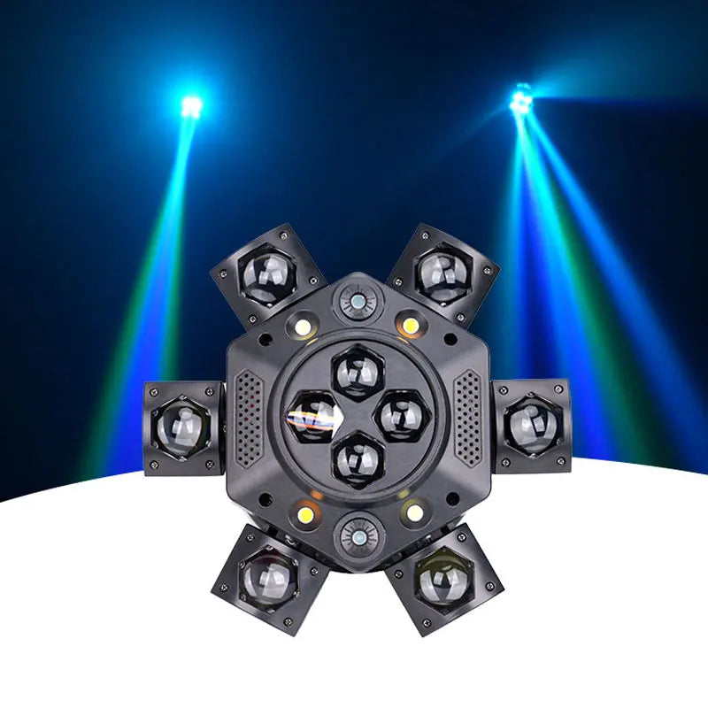Luz de Escenario de 150W, 24 Canales DMX512 RGBW, Luz Blanca y Amarilla, Luz Estroboscópica, Activación por Sonido, Iluminación para Fiestas, AC95-245V, Amplio Rango de Voltaje