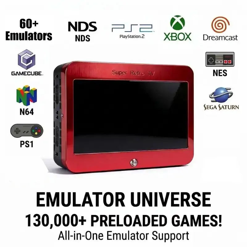 Consola de Juegos Retro T1, Pantalla HD de 10'', Más de 70,000 Juegos, Más de 60 Emuladores, 500GB/1TB/2TB, Plug & Play, 4G/8G RAM
