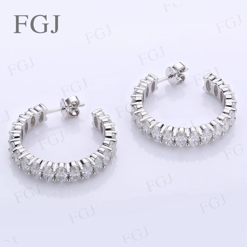 Pendientes ovalados personalizados hechos a mano con moissanita de diamante de laboratorio, diseño único personalizado con joyería elegante atemporal para Navidad