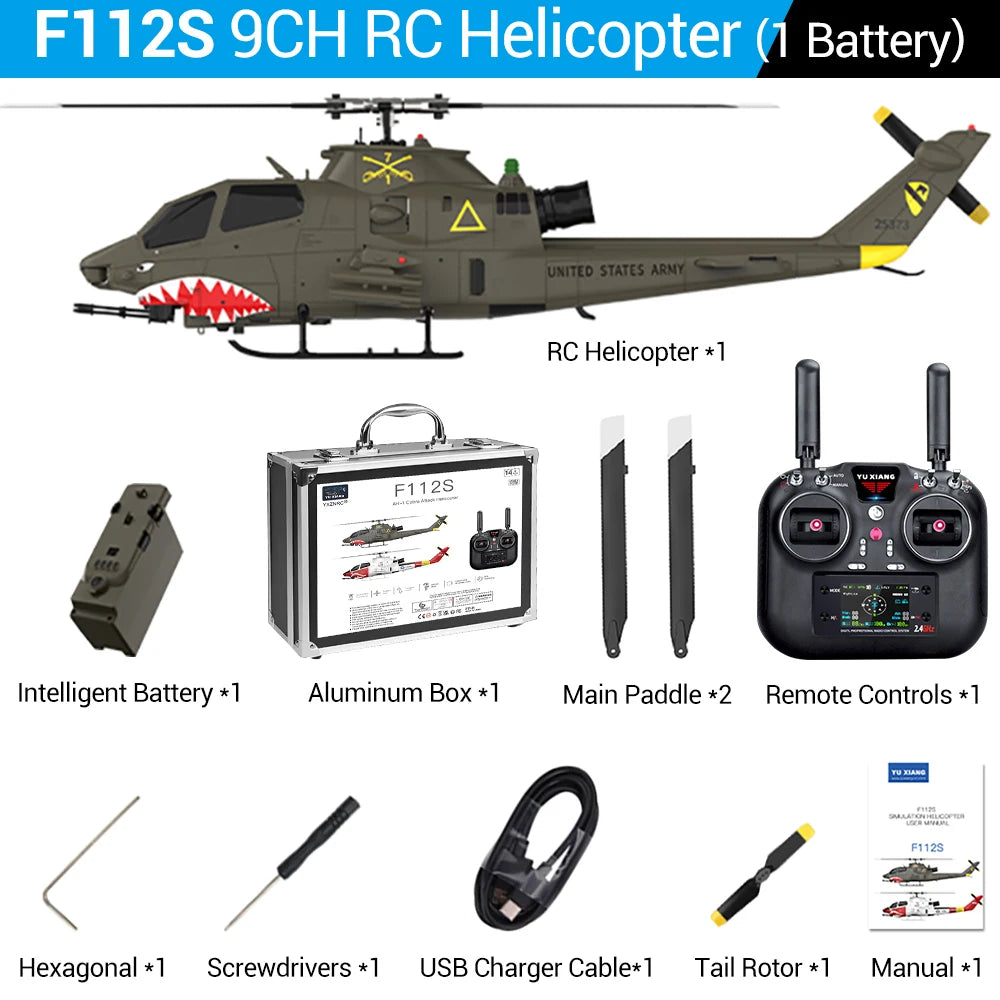 Helicóptero RC YUXIANG F112S 9CH, Avión 1/32 sin Escobillas con GPS, Radar Láser y Flujo Óptico