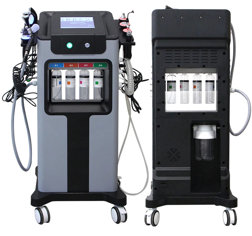 Máquina hidráulica de oxígeno y agua 12 en 1, estiramiento facial, limpieza profunda, Dermoabrasión, máquina peladora de agua, rejuvenecimiento de la piel, burbuja pequeña