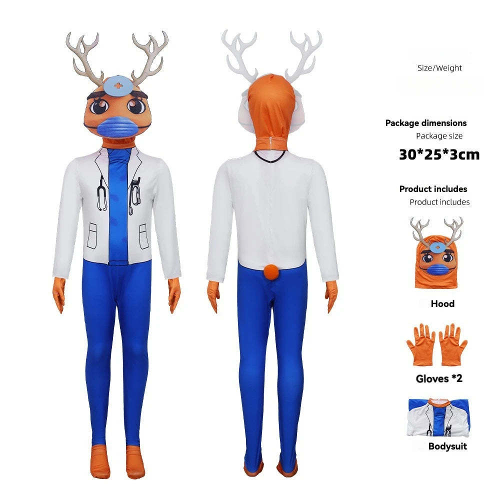 Nuevo disfraz de cosplay de hospital de animales, disfraz de doctor ciervo de Halo, disfraz de juego de terror de Roblox, accesorios y trajes