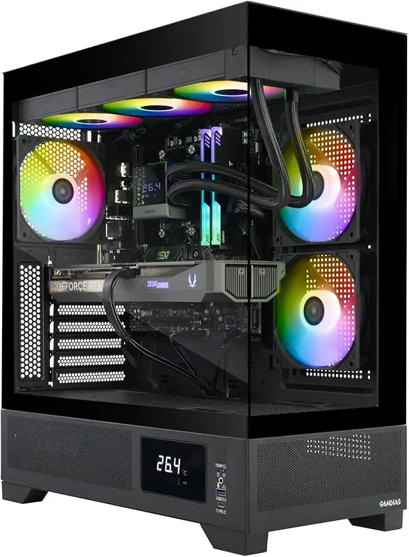 Computadora de Escritorio para Juegos MEK con IA Integrada - GeForce RTX 5070 de 12GB, Ryzen 5 7600X hasta 5.3 GHz, 32GB RGB DDR5