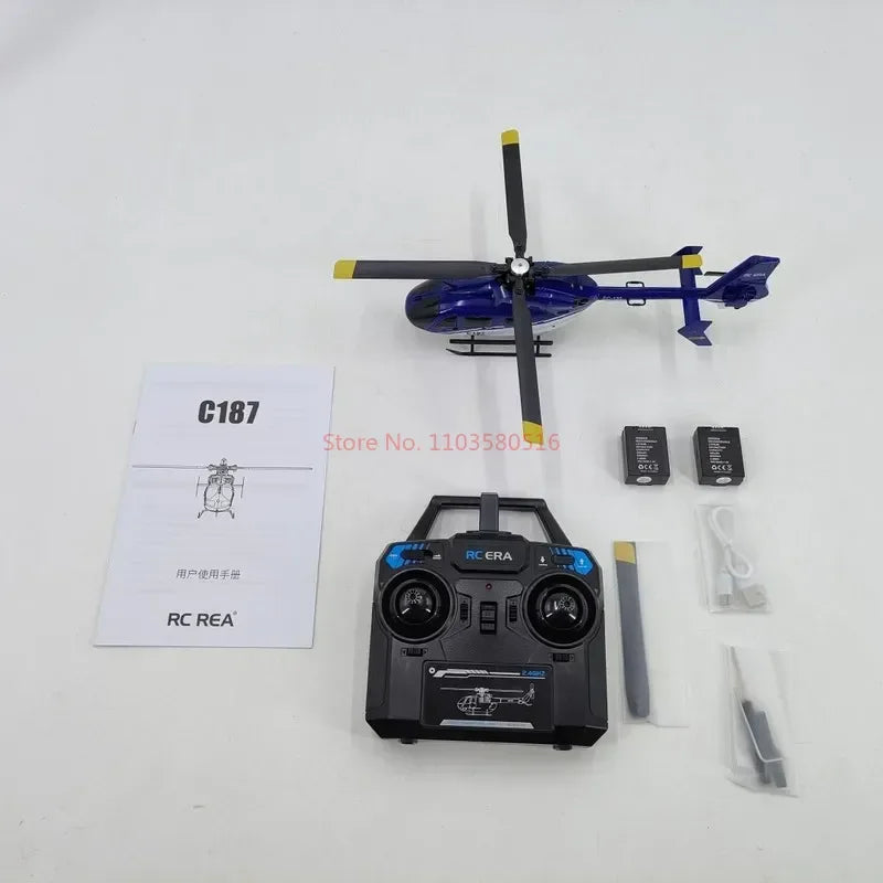 Nuevo C187 Avión de Control remoto Kubingke Ec135 modelo Helicóptero de Control remoto paleta única sin alerones modelo de avión de juguete