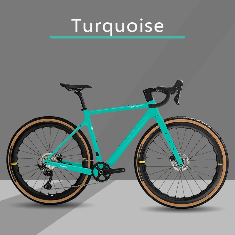Bicicleta de gravel BXT 700C de fibra de carbono, 11 velocidades GRX-600, ruedas de carbono, manillar de carbono, bicicleta de carretera de gravel completa