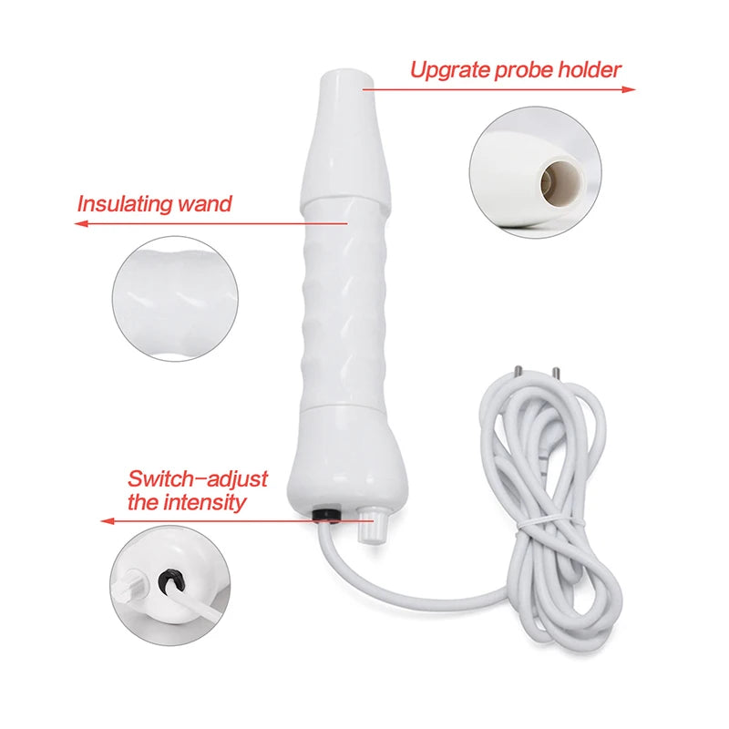 Instrumento de electroterapia, peine de electroterapia, tratamiento portátil del acné, varilla de electroterapia de ozono, instrumento de belleza de alta frecuencia