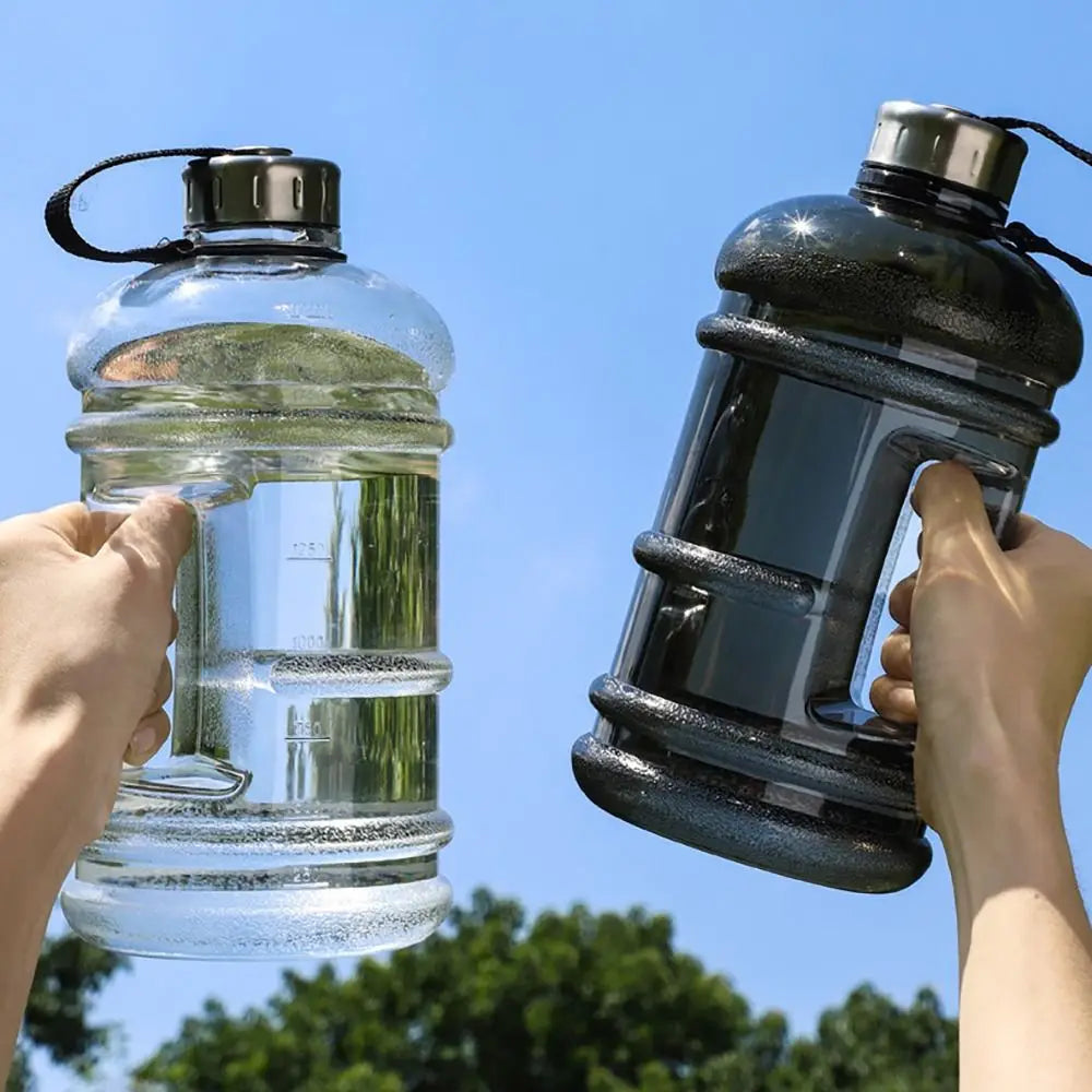 Botella de agua de gran capacidad PETG de 2L, botella de bebida para entrenamiento deportivo, botella agitadora con asa, botella de galón para gimnasio al aire libre