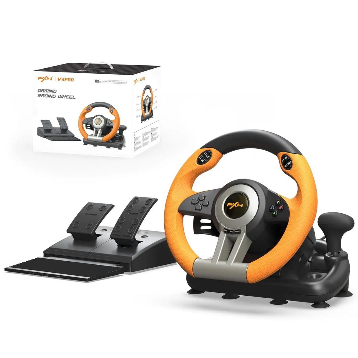 Volante de Carreras PXN V3 PRO para PC con Pedales, 180° °   Volante USB para PC/PS3/PS4/Xbox One/Series X/S/Switch