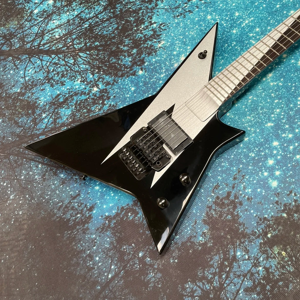Guitarra Eléctrica de 6 Cuerdas, Diapasón de Palisandro, Sistema de Trémolo de Doble Bloqueo, Guitarra Eléctrica Ideal para Shred