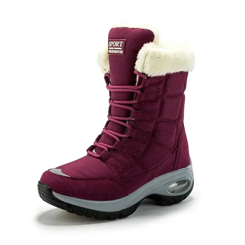 Botas de mujer de alta calidad, cálidas, con cordones, cómodas botas de senderismo impermeables para exteriores, talla 36-42 2024