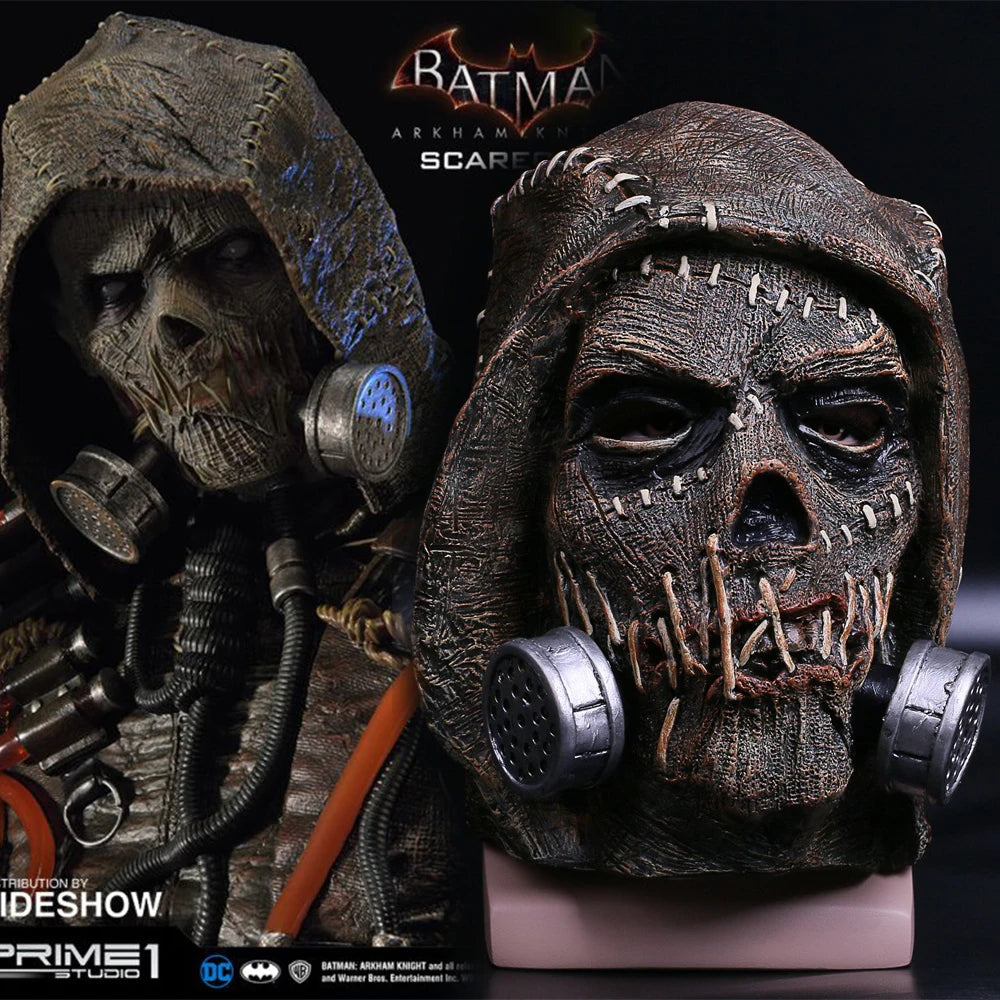 Máscara de esqueleto de espantapájaros, máscara del Dr. Jonathan Crane, accesorio de látex divertido y aterrador para disfraz de Halloween, fiesta de superhéroes, para adultos