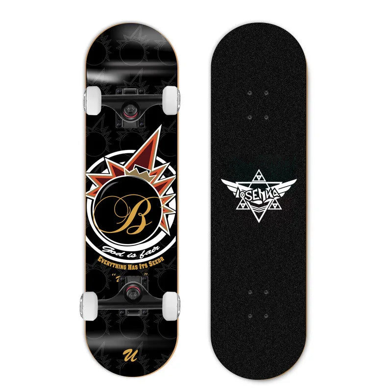 Patineta de Doble Kick para Principiantes, 7 Capas de Madera de Arce, Cuatro Ruedas, Cruiser Urbano, Tabla Completa para Adultos, Hombres, Mujeres y Adolescentes