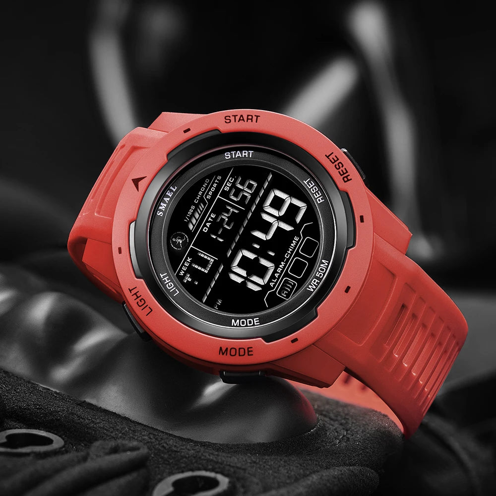 Reloj digital SMAEL 8105, reloj deportivo LED para hombre, resistente al agua 50m, cronómetro con luz para hombre