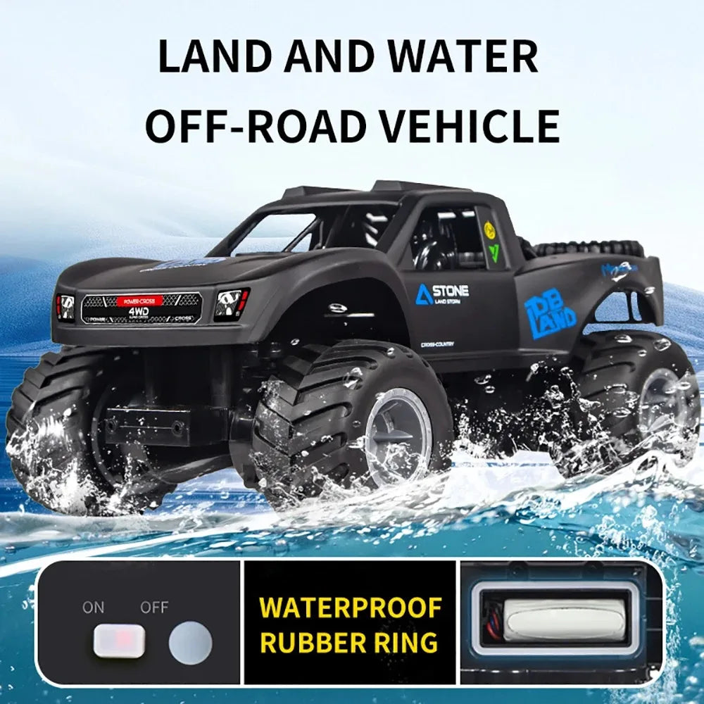 Coche teledirigido anfibio 4WD 2.4G todoterreno resistente al agua, vehículo de escalada JJRC Q156, camión monstruo de drift, juguetes para niños